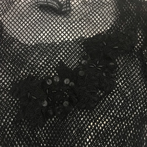 Zara Embroidered Fishnet Top - Picture 4 of 4